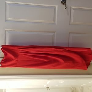 Red strapless midi dress. Size Small